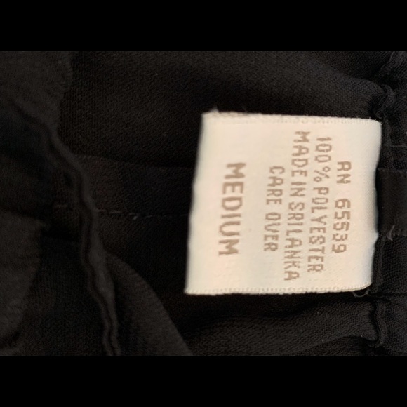 Black Dress Pants High Waisted  Semi Sheer Mesh Relax Fit Medium - Picture 6 of 7